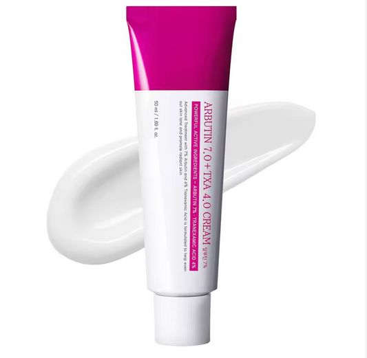 2x1 Crema de arbutina al 7% con ácido tranexámico, eficaz para reparar, hidratar, reducir ojeras, eliminar imperfecciones y combatir la hinchazón.