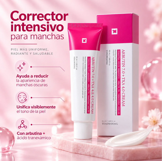 Crema de arbutina al 7% con ácido tranexámico